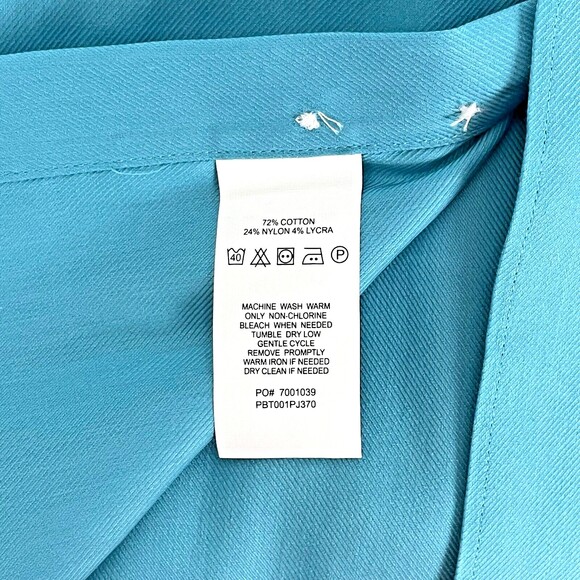 NWT Psycho Bunny Modern Fit No Iron Stretch Dress Shirt Teal Blue Men 15.5 32/33 - Picture 6 of 7